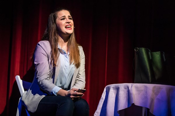The leading actress Maren Kern as Laura at the musical 95 - Ninety-Five live at Le Theatre im Gersag