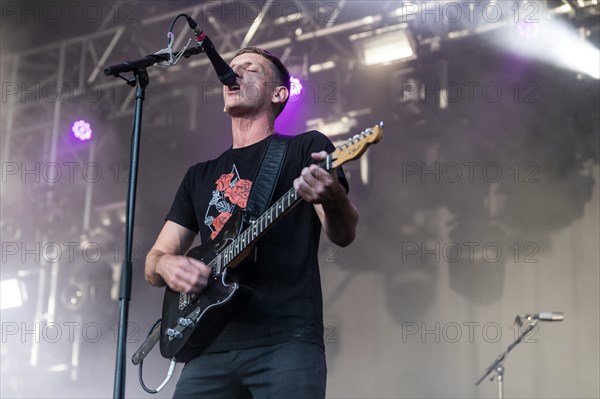 The British singer and musician Louis Berry live with band at the 28th Heitere Open Air in Zofingen