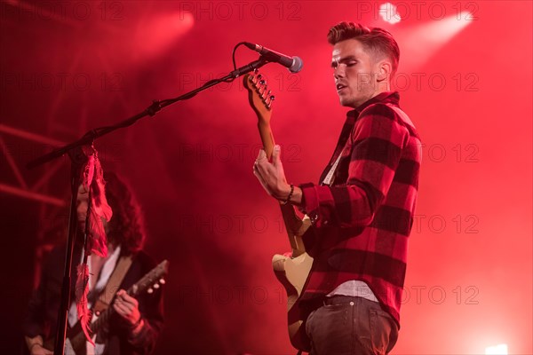 The Icelandic rock band Kaleo with singer and frontman Jokull Juliusson live at the 28th Heitere Open Air in Zofingen