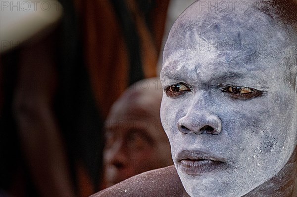White painted warrior at Millet Festival