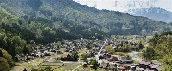 Panoramic view of Ogimachi Folk Village