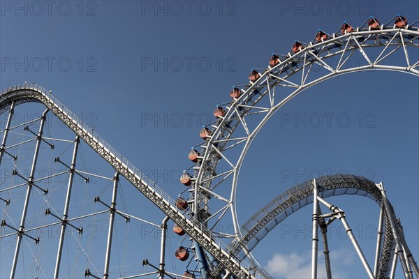 Roller coaster and Ferris wheel