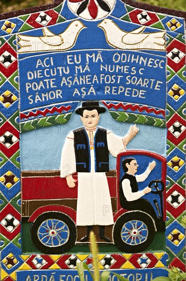 Tombstone of a lorry owner and lorry