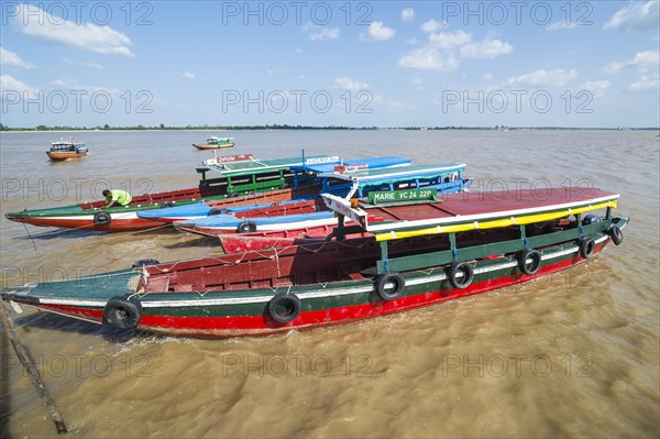 Colourful boats on the Suriname river