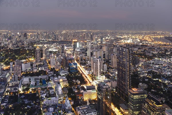 City panorama at dusk
