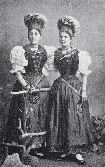 Farmer's wife in traditional dress from the valley Drautal