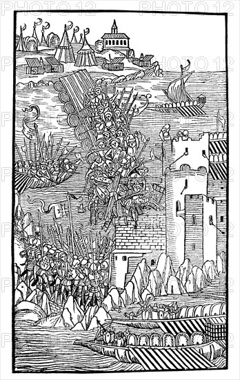Scene from the siege of Rhodes