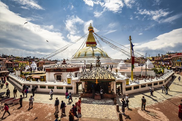 Boudhanath Stupa with believers