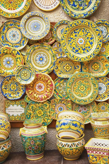 Traditional painted plates and pottery