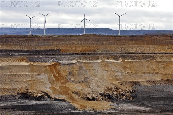 Inden opencast mine with wind turbines