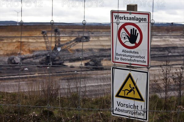 Warning Sign Inden opencast mine