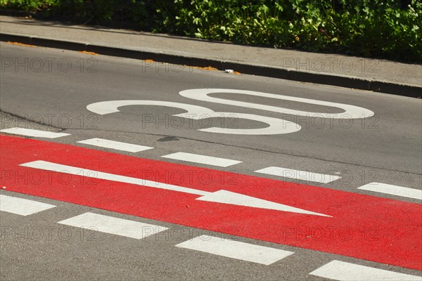 Red bicycle path