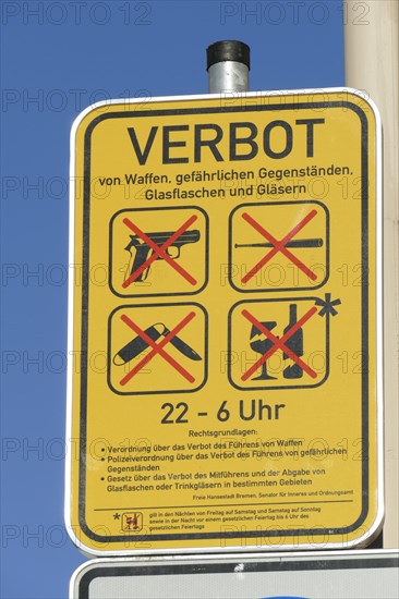 Weapon prohibition sign