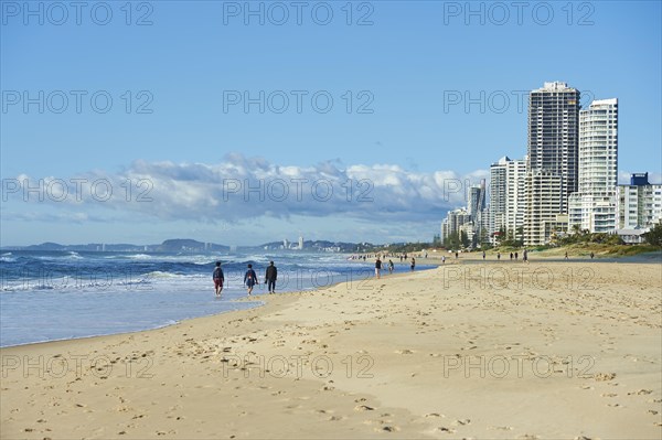 Sandy beach with view to skyline of Surfers Paradise