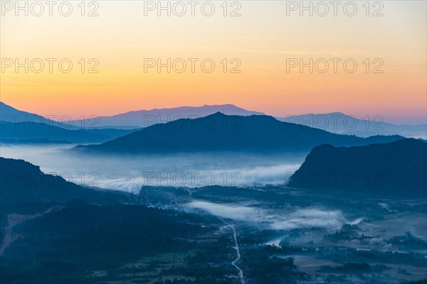 Karst mountains at sunrise