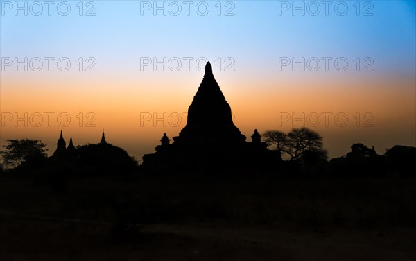 Pagodas in backlight