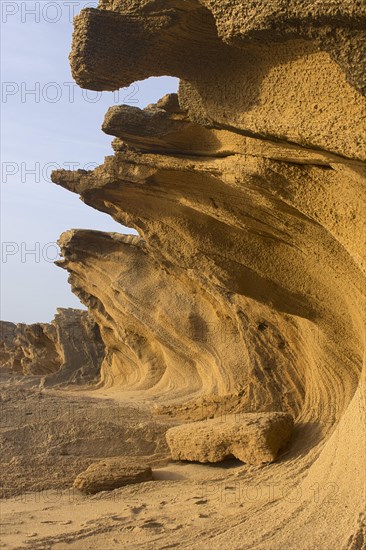 Washed out rock face