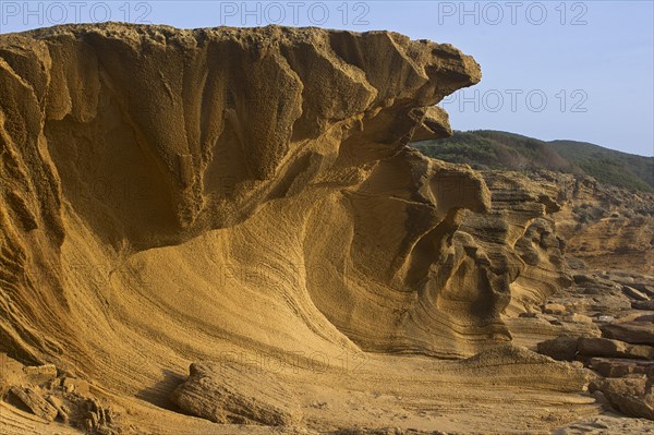 Washed out rock face