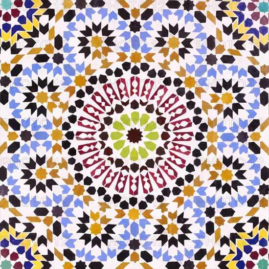 Moroccan zillij mosaic tile decoration