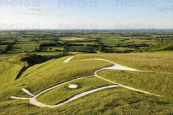 A prehistoric hill figure scoured into the side of a hill