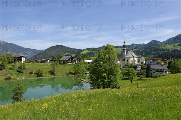 Parish church and Lake Reith