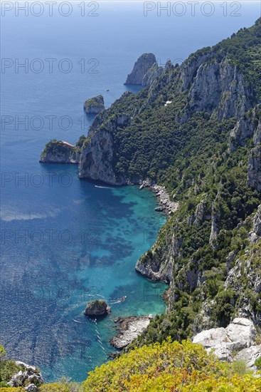 View from the park on cliff with Faraglioni rocks