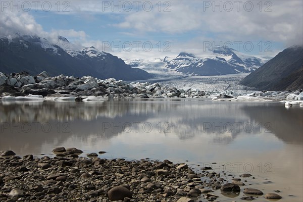 Glacial lake and glacier
