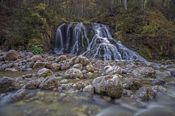 Waterfall on Schwarzlofer mountain stream