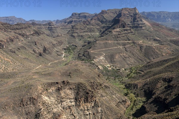 View from Mirador de Las Yeguas Degollada to Barranco de Fataga