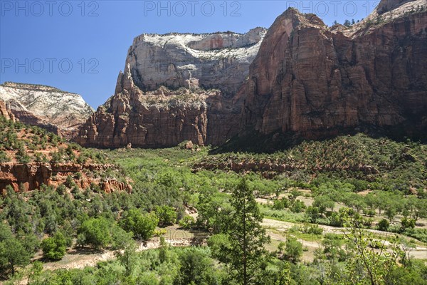 View towards Zion Canyon and North Fork Virgin River