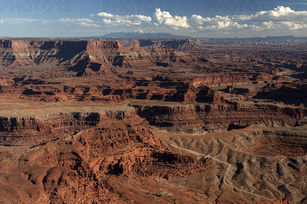 View from Dead Horse Point Overlook to erosion-scenery