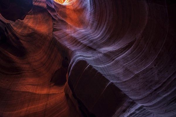 Colourful sandstone formations with light