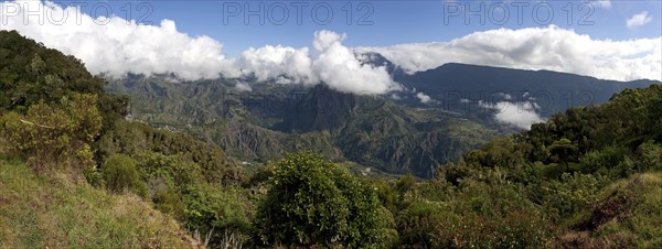 View from Gite de Belouve on Cirque de Salazie and Hell-Bourg
