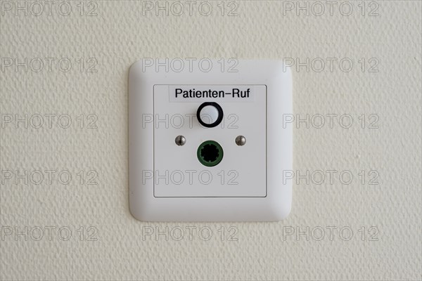Patient call button on the wall in a German hospital