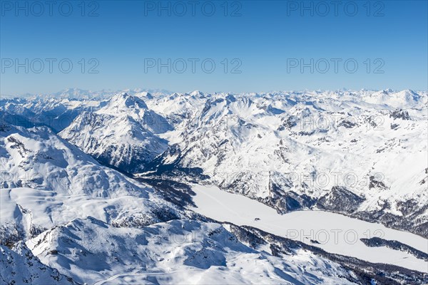 View of Lake Sils from Corvatsch