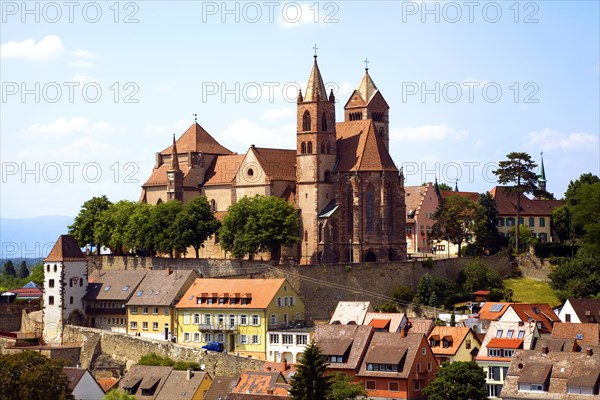 View from Eckhartsberg onto the historic centre with the Roman minster of St. Stephan