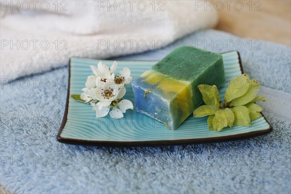 Soap piece with flowers