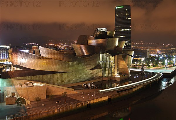 Guggenheim Museum at night