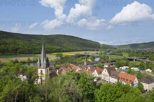 View from Scherenburg Castle ruins above Gemunden am Main