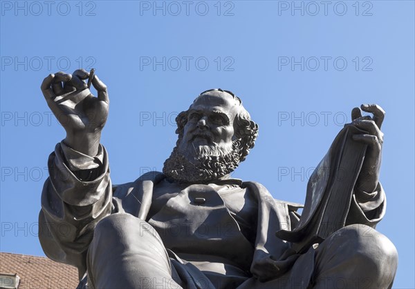 Hans-Sachs-monument on the Hans-Sachs-Platz square