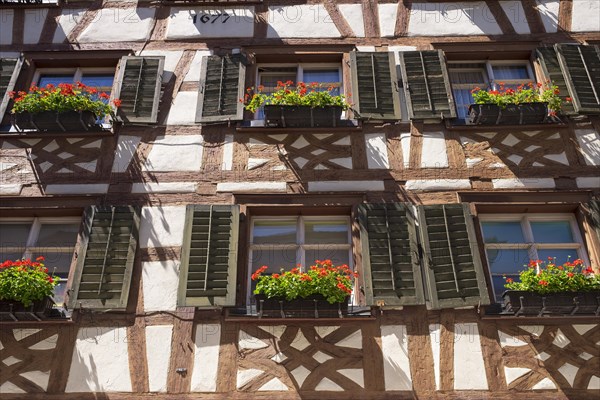 Timbered house by marketplace
