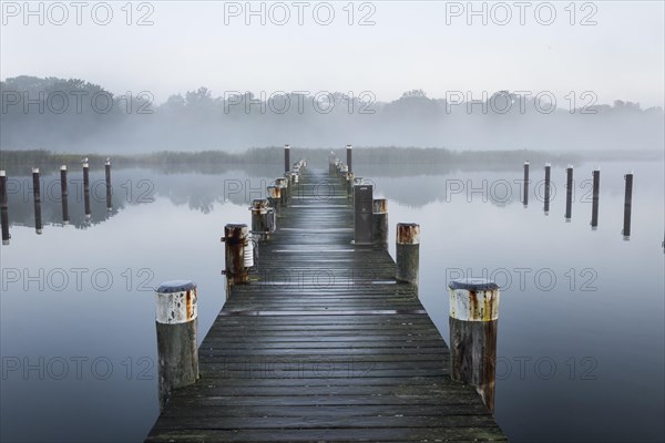 Jetty in morning fog