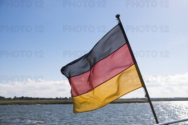 German flag on a ship