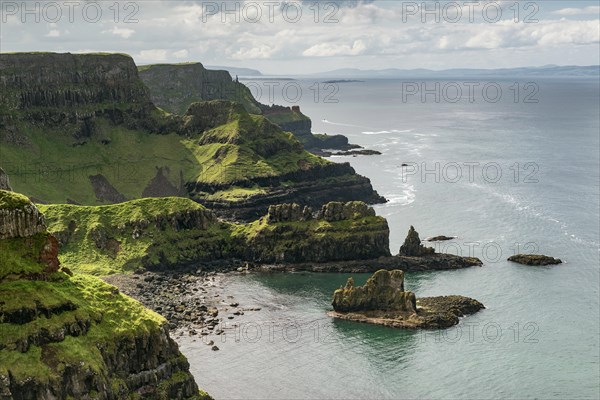 Basalt and red sandstone cliffs on Causeway Coast