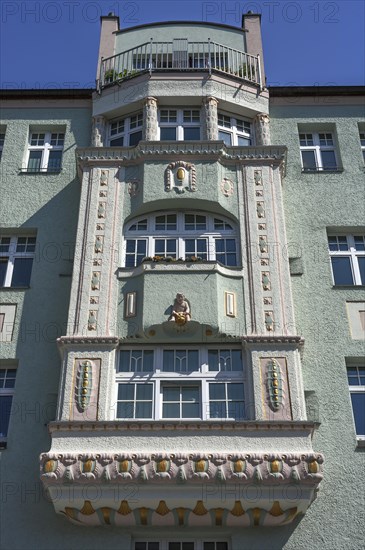 Multistory oriel of an Art Nouveau house