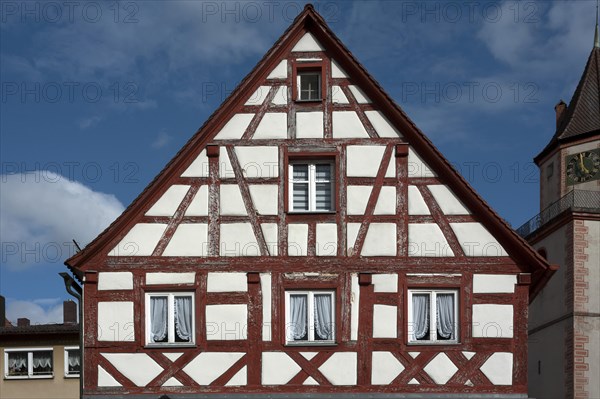 Gable of an old Franconian half-timbered house