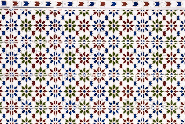 Ornate tiled wall mosaic