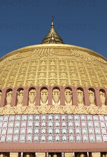 Detail view of golden stupa at Sitagu International Buddhist Academy