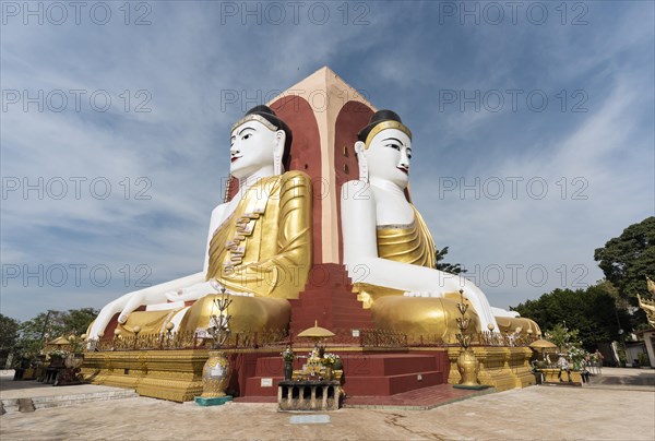 Four Seated Buddha Shrine at Kyaikpun Pagoda in Bago