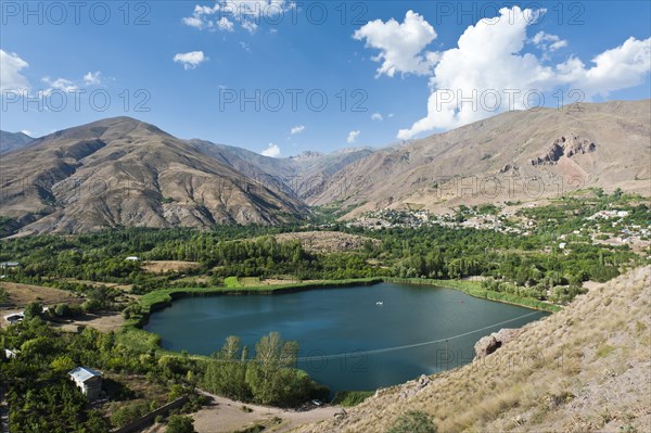 Circular mountain lake